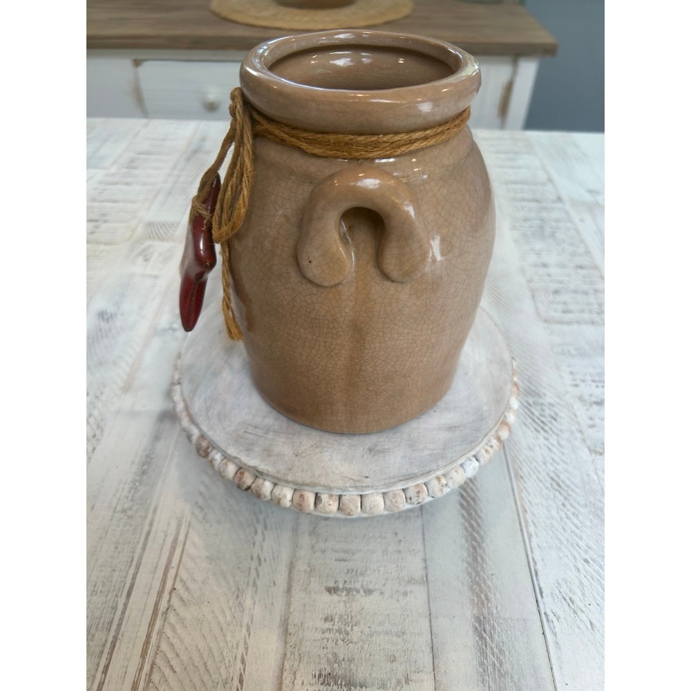 Farm house brown glazed ceramic jug with ceramic star.‎ - Picture 3 of 7